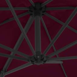 Berkfield Home Elegant Cantilever Umbrella with Steel Pole Bordeaux Red 250x250 cm in Burgundy - thumbnail 6