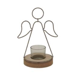 Hill Interiors Outline Angel Tealight Holder in Light Brown - thumbnail 1