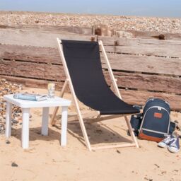 Harbour Housewares Folding Wooden Deck Chairs Black Pack of 4 - thumbnail 6