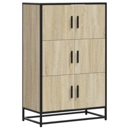 Berkfield Home Highboard Sonoma Oak 68x35x106.5 cm Engineered Wood & Metal in Brown - thumbnail 2