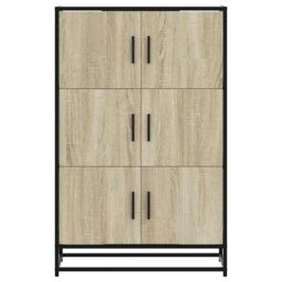 Berkfield Home Highboard Sonoma Oak 68x35x106.5 cm Engineered Wood & Metal in Brown - thumbnail 4
