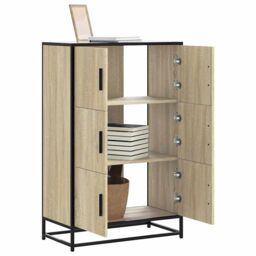 Berkfield Home Highboard Sonoma Oak 68x35x106.5 cm Engineered Wood & Metal in Brown - thumbnail 1