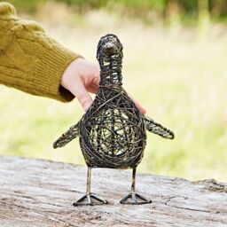 Paper High Kriti the Small Flapping Duck Wire Garden Ornament in Bronze - thumbnail 1