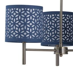 First Choice Lighting Set of 2 Brea - Antique Brass Light Fittings with Navy Cut Out Shades in Gold - thumbnail 3