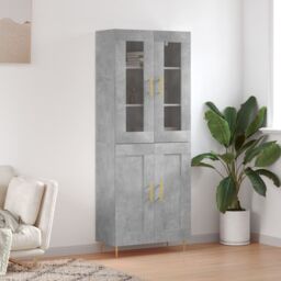Berkfield Home Highboard Concrete Grey 69.5x34x180 cm Engineered Wood