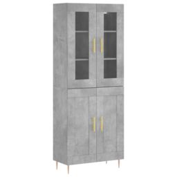 Berkfield Home Highboard Concrete Grey 69.5x34x180 cm Engineered Wood - thumbnail 2