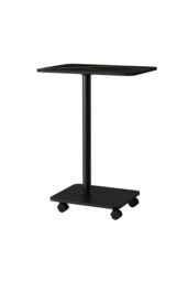 Living and Home Modern Minimalist C Shaped Side Table with Lockable Wheels in Black - thumbnail 5