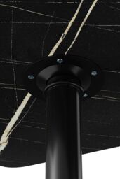 Living and Home Modern Minimalist C Shaped Side Table with Lockable Wheels in Black - thumbnail 8