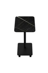 Living and Home Modern Minimalist C Shaped Side Table with Lockable Wheels in Black - thumbnail 7