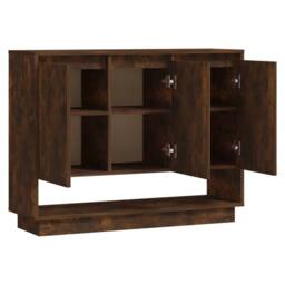 Berkfield Home Sideboard Smoked Oak 97x31x75 cm Engineered Wood in Brown - Size: 97 x 31 x 75 cm - thumbnail 6