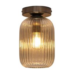 First Choice Lighting Set of 2 Batley - Clear Glass Satin Nickel Ceiling Light Fittings - thumbnail 3