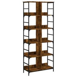 Berkfield Home Bookshelf Smoked Oak 78.5x33x188.5 cm Engineered Wood in Brown - thumbnail 2