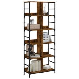 Berkfield Home Bookshelf Smoked Oak 78.5x33x188.5 cm Engineered Wood in Brown - thumbnail 3