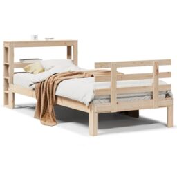 Berkfield Home Bed Frame with Headboard without Mattress 90x190 cm Single in Brown - thumbnail 2