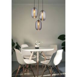 Netlighting Jefrey Cluster Pendant Matt Black Smoke Glass Shade 3x E27 - thumbnail 4