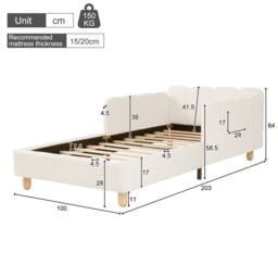 Merax Boucle 3ft Single Corner Daybed with Flexible Layout & Storage Pockets in White - thumbnail 7