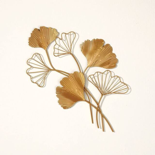 Eldo Ginkgo Wall Art with 3D Gold-Effect Leaves, Ready to Hang, H50 x W35cm in Gold