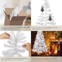 tectake Christmas Tree 180 Cm - White - thumbnail 4