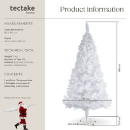 tectake Christmas Tree 180 Cm - White - thumbnail 6