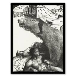 "Artery8 Tsar Nicholas II on the Russian Bear Holst Framed Wall Art Print in White - Size: W12"" x H16""" - thumbnail 1