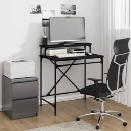 Berkfield Home Charming Desk Black 80x50x90 cm Engineered Wood & Iron - Size: 80 x 50 x 90 cm - thumbnail 2