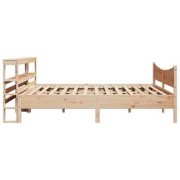 Berkfield Home Bed Frame with Headboard 180x200 cm Super King Solid Wood Pine in Brown - thumbnail 7