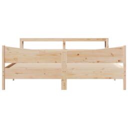 Berkfield Home Bed Frame with Headboard 180x200 cm Super King Solid Wood Pine in Brown - thumbnail 4