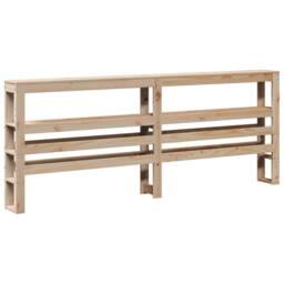 Berkfield Home Bed Frame with Headboard 180x200 cm Super King Solid Wood Pine in Brown - thumbnail 6