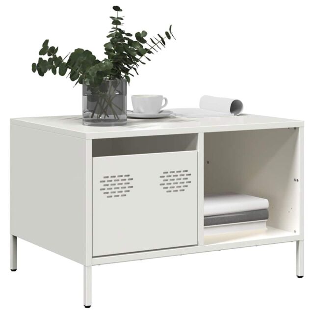 Berkfield Home Coffee Table White 68.5x50x43.5 cm Cold-rolled Steel - image 1