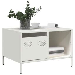 Berkfield Home Coffee Table White 68.5x50x43.5 cm Cold-rolled Steel