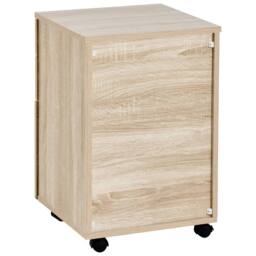 Wyld and Coco Light Brown 2-Drawer Mobile Office Storage Unit with Lock and Castors - thumbnail 6