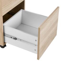 Wyld and Coco Light Brown 2-Drawer Mobile Office Storage Unit with Lock and Castors - thumbnail 7