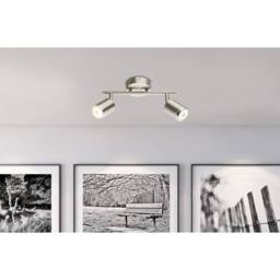 Netlighting Comore Twin Ceiling Spotlight Nickel Matt 2x LED 3000K in Grey - thumbnail 2