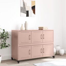 Berkfield Home Sideboard Pink 100.5x39x72 cm Steel - thumbnail 3