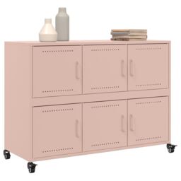 Berkfield Home Sideboard Pink 100.5x39x72 cm Steel - thumbnail 4
