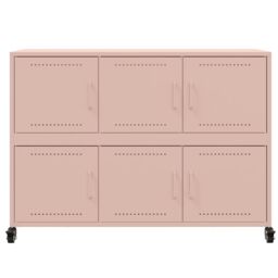 Berkfield Home Sideboard Pink 100.5x39x72 cm Steel - thumbnail 6