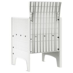 Berkfield Home Garden Chair Set of 4 White, Anthracite Plastic, Polyester in White - thumbnail 5