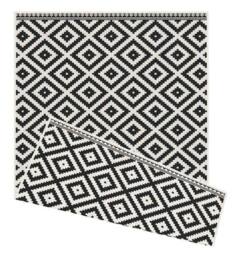 THE RUGS Reversible Outdoor Rugs in Geometric Diamond Design Duo Weave Collection in Black - Size: 160 cm x 230 cm - thumbnail 4