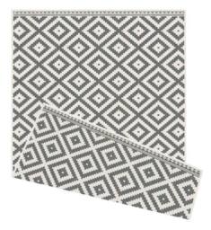 THE RUGS Reversible Outdoor Rugs in Geometric Diamond Design Duo Weave Collection in Black - Size: 160 cm x 230 cm - thumbnail 2