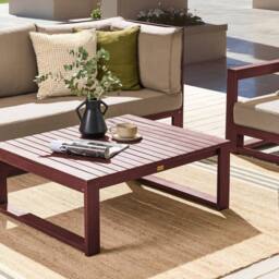 Wyld and Coco Acacia Wood Outdoor Coffee Table 90 x 75 cm Mahogany Brown - thumbnail 1
