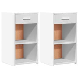 Berkfield Home Elegant Bedside Cabinets 2 pcs White 35x34x65 cm Engineered Wood - Size: 35 x 34 x 65 cm - thumbnail 3
