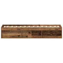 Berkfield Home Durable Bed Frame without Mattress Old Wood 90x190 cm Single Engi in Brown - thumbnail 6