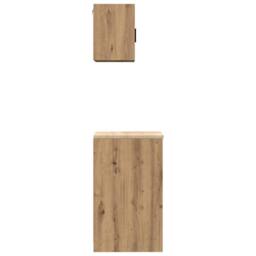 Berkfield Home Garage Cabinets 2 pcs Artisan Oak Engineered Wood in Brown - thumbnail 9