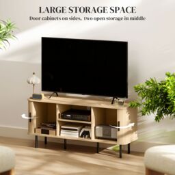 HOMCOM TV Unit for Living Room, TV Stand, Oak Tone in Brown - thumbnail 6