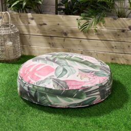 OHS Large Outdoor Cushion Round Decorative Floor Garden Water Resistant in Pink - thumbnail 2
