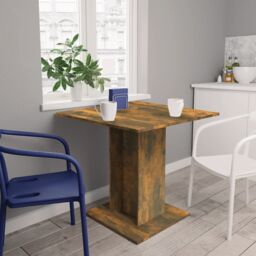 Berkfield Home Dining Table Smoked Oak 80x80x75 cm Engineered Wood in Brown - Size: 80 x 80 x 75 cm