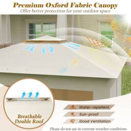 Costway 338 x 338 CM Pop Up Gazebo Foldable Canopy Tent w/Mesh Netting in Beige - thumbnail 9