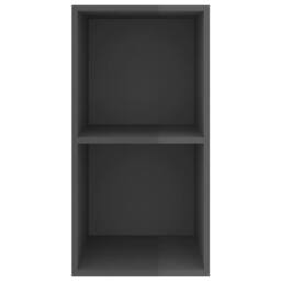 Berkfield Home Practical Wall-mounted TV Cabinet High Gloss Grey 37x37x72 cm Eng - Size: 37 x 37 x 72 cm - thumbnail 4