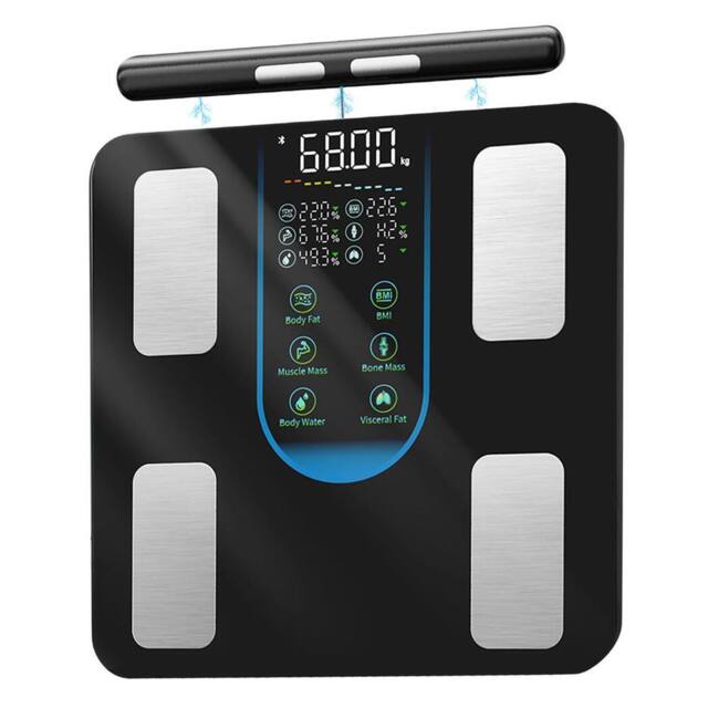 Centra Body Fat Scale Bathroom Digital Smart Pregnancy BMI Monitor Bluetooth in Black - image 1