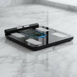 Centra Body Fat Scale Bathroom Digital Smart Pregnancy BMI Monitor Bluetooth in Black - thumbnail 2